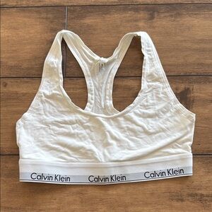 Calvin Klein White Racerback Sports Bra